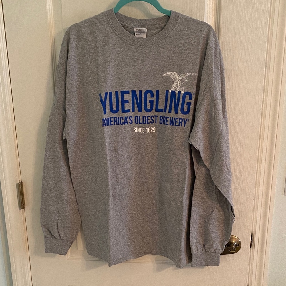 Yuengling Americas oldest Brewery logo  long sleeve tee Gray Cotton Shirt